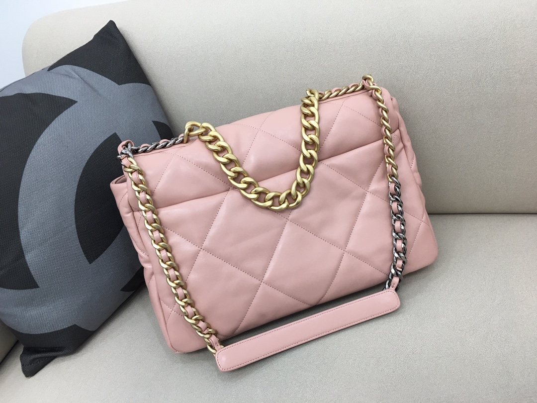 Lambskin 19 Maxi Handbag Flap Bag AS1162 Pink